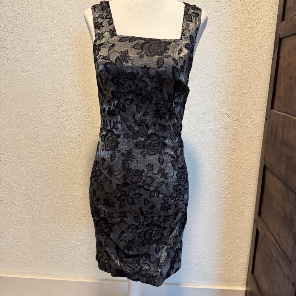 Floral Black Mini Dress